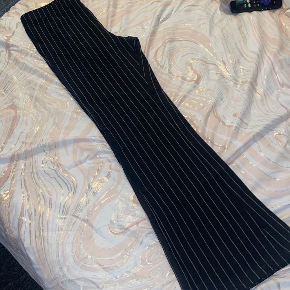 Striped bell bottom pants